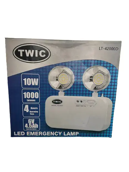 LED Emergency Lamp Rechargeable Emergency Light Twin Spot 10W Home Office Shop