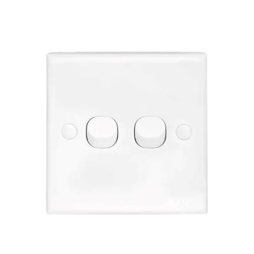 Casablanca Series: 10A – 2 Gang (2 Way) Switch (White Colour) – Orange