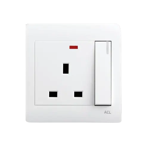 Elegance Series (White): 13A Switch Socket (With Neon) – ACL