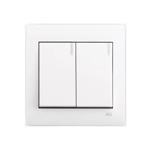 Elegance Series (White): 2 Gang (1 Way) Switch – ACL