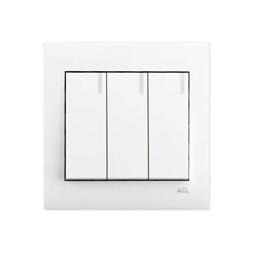 Elegance Series (White): 3 Gang (1 Way) Switch – ACL