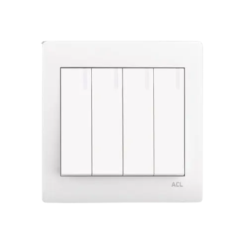 Elegance Series (White): 4 Gang (1 Way) Switch – ACL