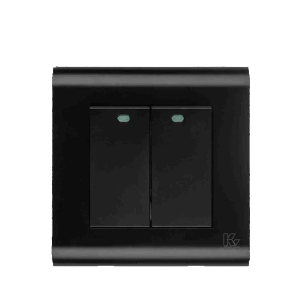 Modular Series (Jet Black): 2 Gang (1 Way) Switch – Kevilton