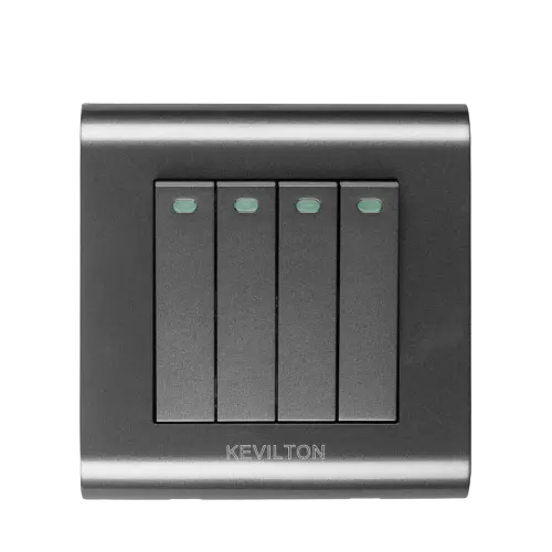 Modular Series (Black): 4 Gang (1 Way) Switch – Kevilton