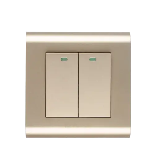 Modular Series (Gold): 2 Gang (1 Way) Switch – Kevilton