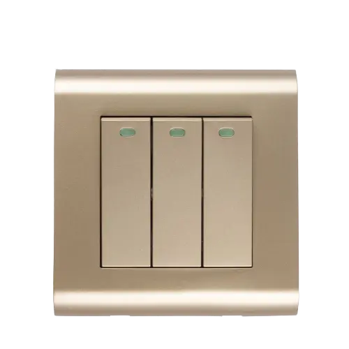 Modular Series (Gold): 3 Gang (1 Way) Switch – Kevilton