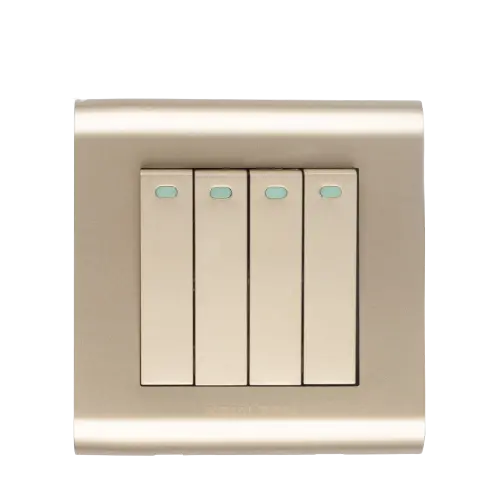 Modular Series (Gold): 4 Gang (1 Way) Switch – Kevilton