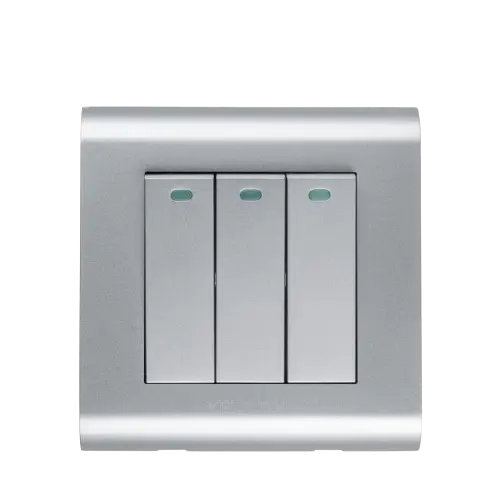 Modular Series (Silver): 3 Gang (1 Way) Switch – Kevilton