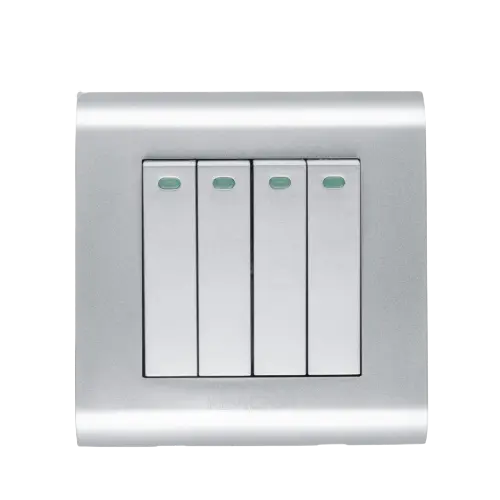 Modular Series (Silver): 4 Gang (1 Way) Switch – Kevilton