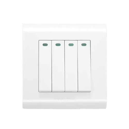 Modular Series (White) 4 Gang (1 Way) Switch – Kevilton